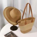 2in1 Summer Straw Hat & Tote Bag Set